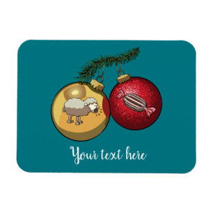 Baa Humbug Baubles-Tecknaden för julfår och kandy Magnet