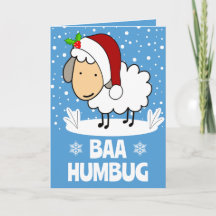 Baa Humbug Får I En Julhatt Semestern
