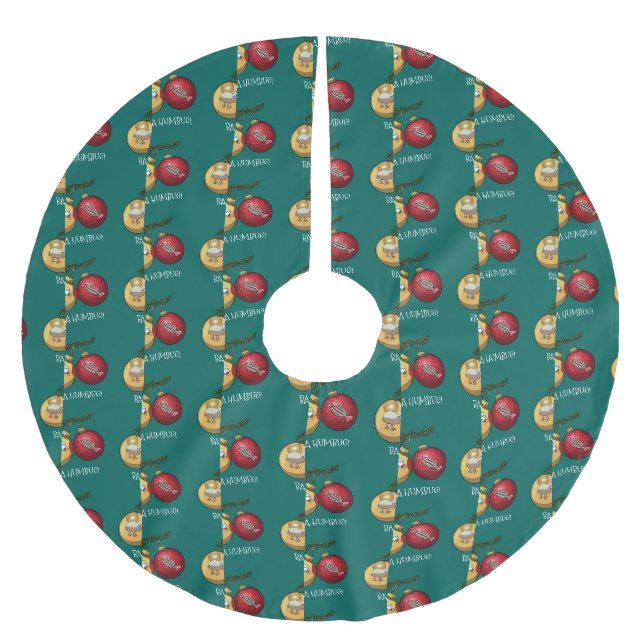Baa Humbug Får Juldekorationer Tecknad Julgransmatta Borstad Polyester (Framsidan)