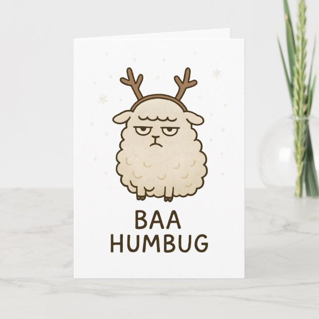 Baa Humbug - Funny Christmas Card Helgkort (Framsida)