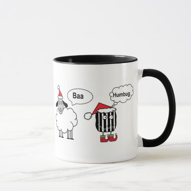 Baa Humbug Funny Christmas Sheep Cartoon Mugg (Höger)