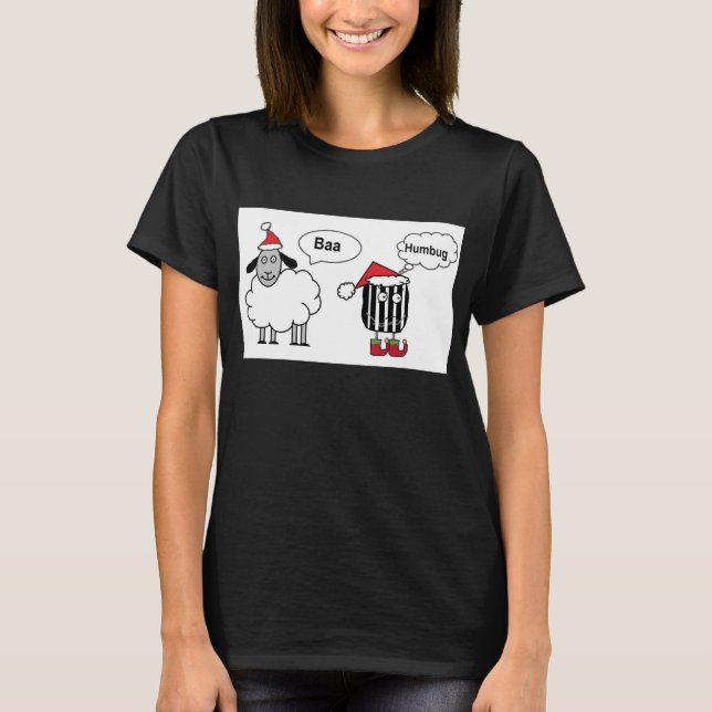 Baa Humbug Funny Festive T-Shirt (Framsida)