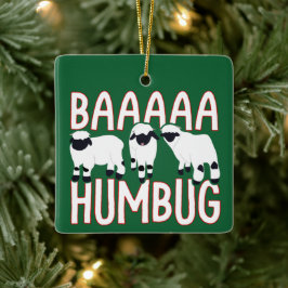 Baa Humbug Funny Valais BlRecogse Sheep jul Julgransprydnad Keramik
