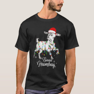 Baa Humbug Goat Santa Hat Bah Humbug Roligt T Shirt