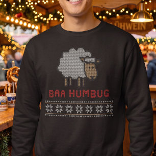 Baa Humbug - Grinig Får Jul Pun Lång Ärmad Tröja