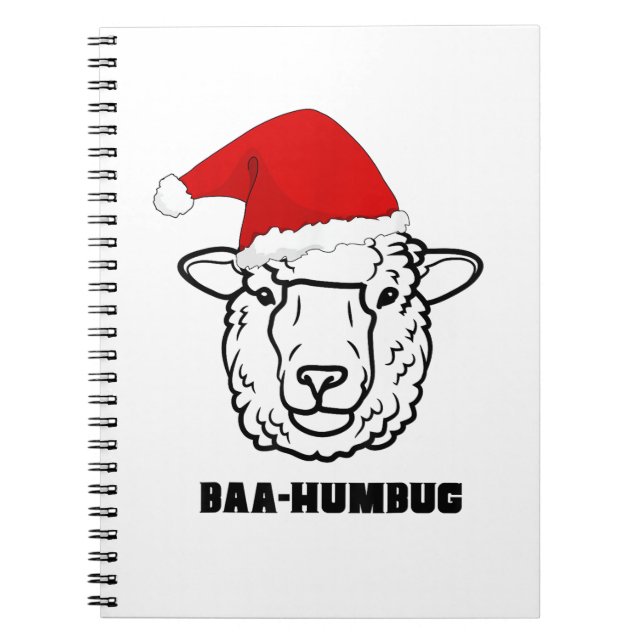 Baa-Humbug julfår Funny Cute Farmer Anima Anteckningsbok (Framsidan)