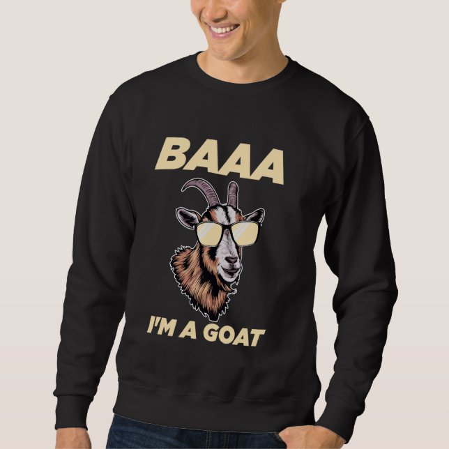 Baa I är en Goat Älskare Funny Lazy Halloween Cost Lång Ärmad Tröja (Framsida)