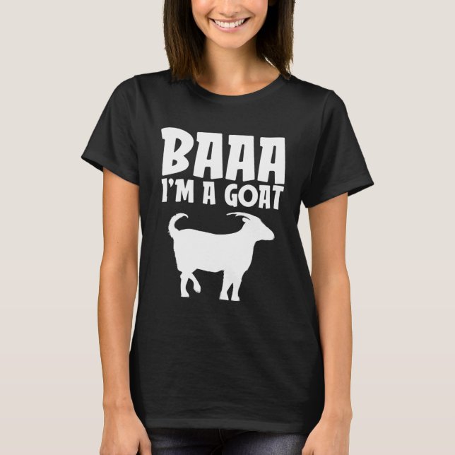 Baa Im A Goat Lazy Halloween Costume Farmer T Shirt (Framsida)
