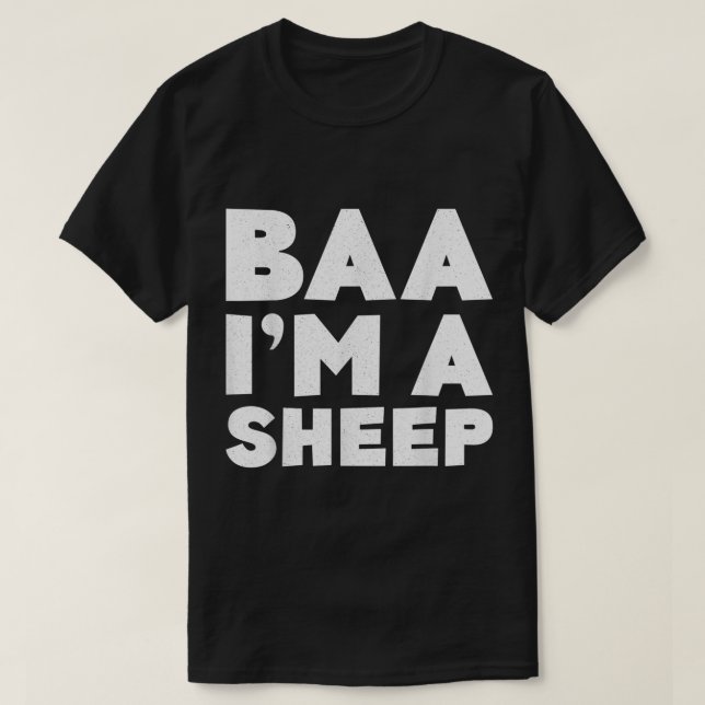 Bää jag är ett får Rolig textdesign T Shirt (Design framsida)