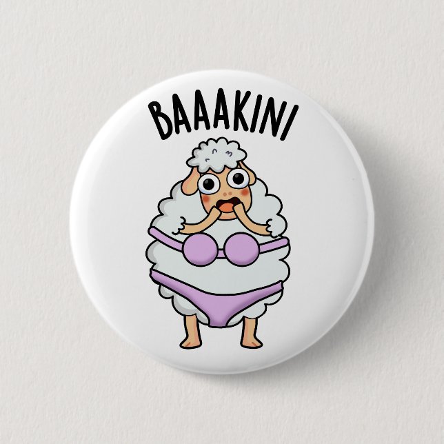 Baa-kini Funny Bikini Pun Knapp (Framsida)
