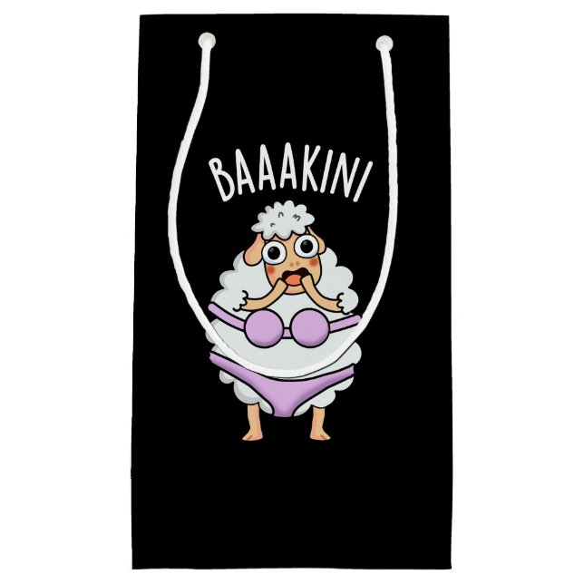 Baa-kini Funny Bikini Pun Mörk BG (Framsidan)