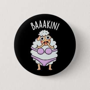 Baa-kini Funny Bikini Pun Mörk BG Knapp