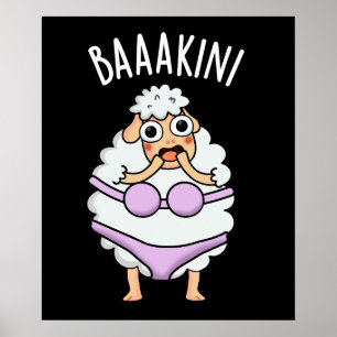 Baa-kini Funny Bikini Pun Mörk BG Poster
