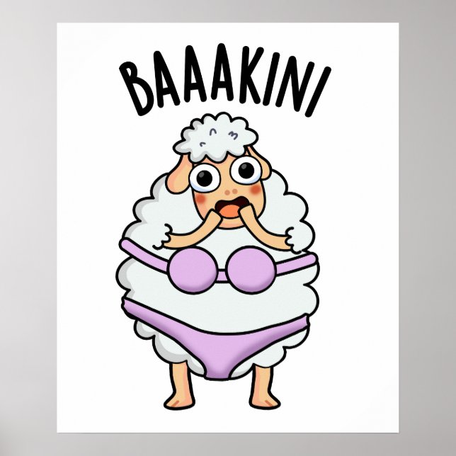 Baa-kini Funny Bikini Pun Poster (Framsidan)