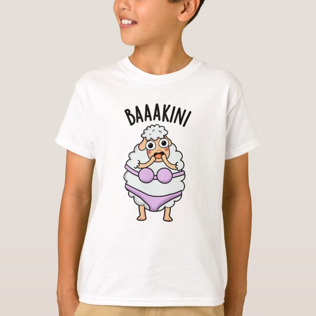 Baa-kini Funny Bikini Pun T Shirt (Framsida)