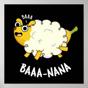 Baa-nana Funny Banana Pun Mörk BG Poster