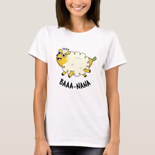Baa-nana Funny Banana Pun T Shirt (Framsida)