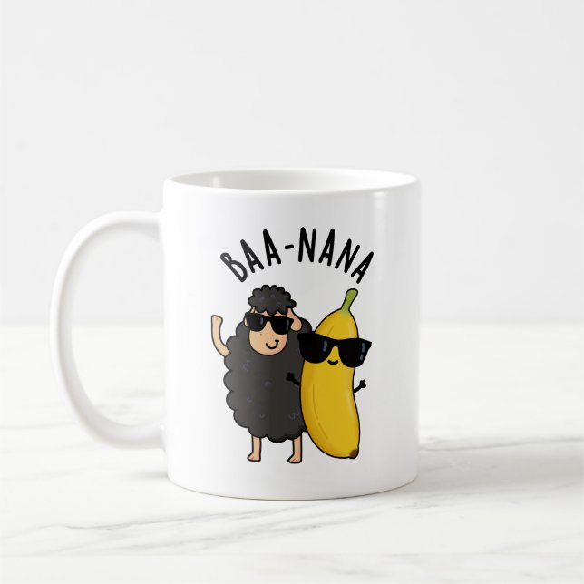 Baa-nana Funny Banana Puns Kaffemugg (Vänster)