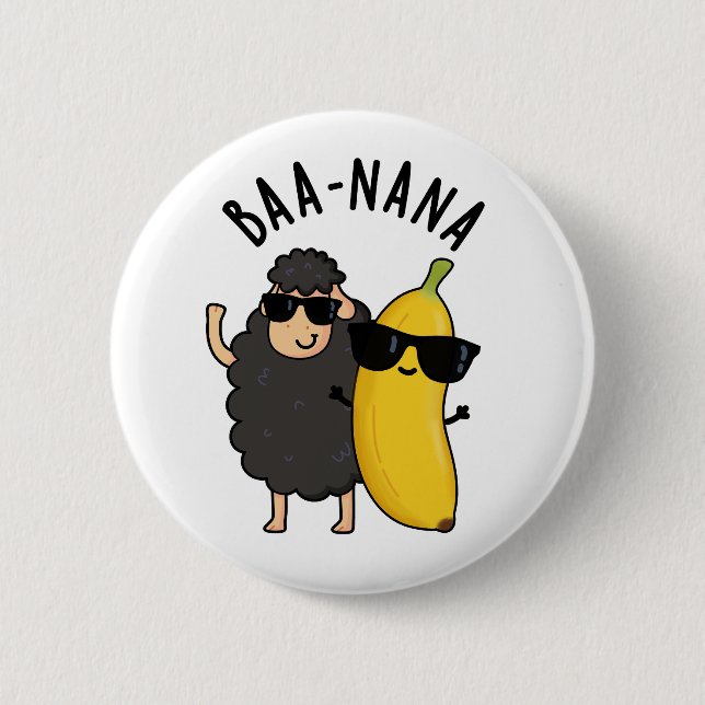 Baa-nana Funny Banana Puns Knapp (Framsida)