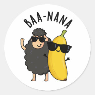 Baa-nana Funny Banana Puns Runt Klistermärke
