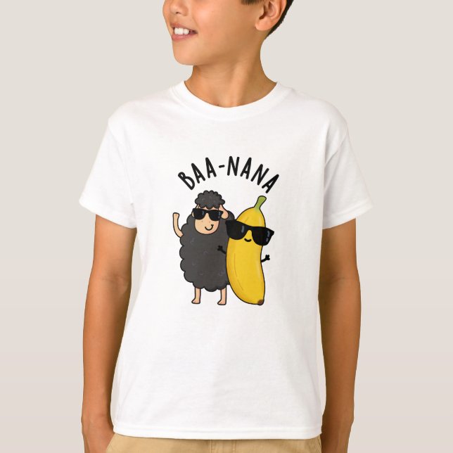 Baa-nana Funny Banana Puns T Shirt (Framsida)
