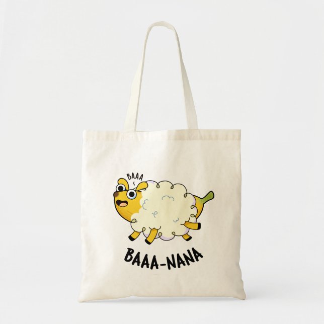 Baa-nana Rolig Banan Får Puns Tygkasse (Framsidan)