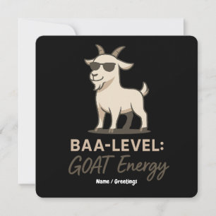 Baa-nivå: GOAT Energi Roligt Coolt Get Pun Inbjudningar