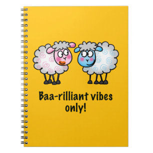Baa-rilliant - Söt tecknad fårpar Anteckningsbok