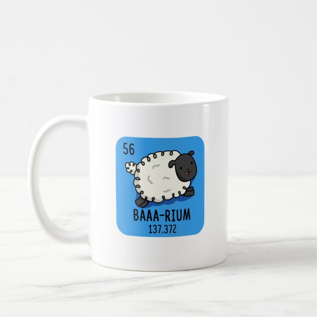 Baa rium Funny Sheep Chemistry Pun Kaffemugg (Vänster)