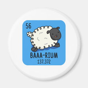 Baa rium Funny Sheep Chemistry Pun Magnet