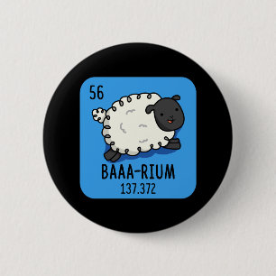 Baa rium Funny Sheep Chemistry Pun Mörk BG Knapp
