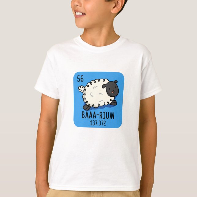 Baa rium Funny Sheep Chemistry Pun T Shirt (Framsida)