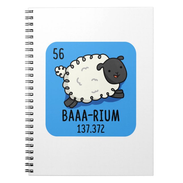 Baa-rium Roliga Får Kemipuns  Anteckningsbok (Framsidan)