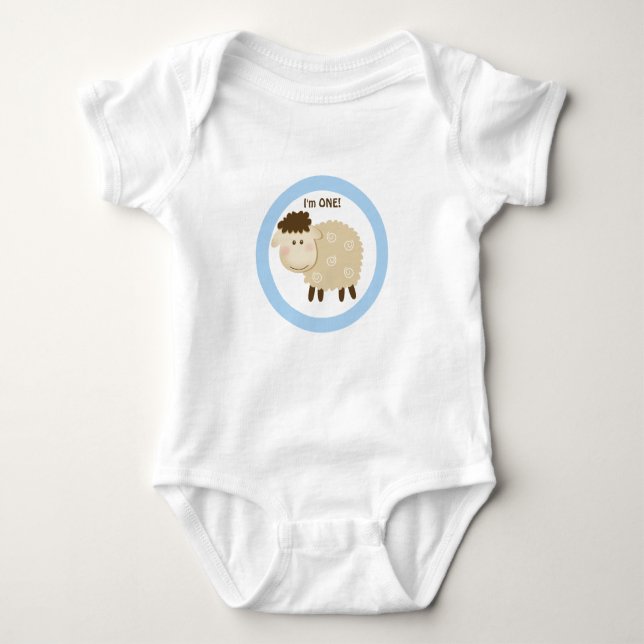 Baa Sheep Blue Personlig T-shirt (Framsida)