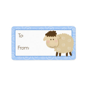 Baa Sheep Blue Swirl Gift-Märkre etikett Adressetikett