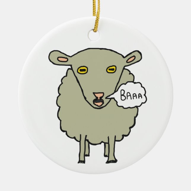 Baa Sheep Julgransprydnad Keramik (Framsidan)