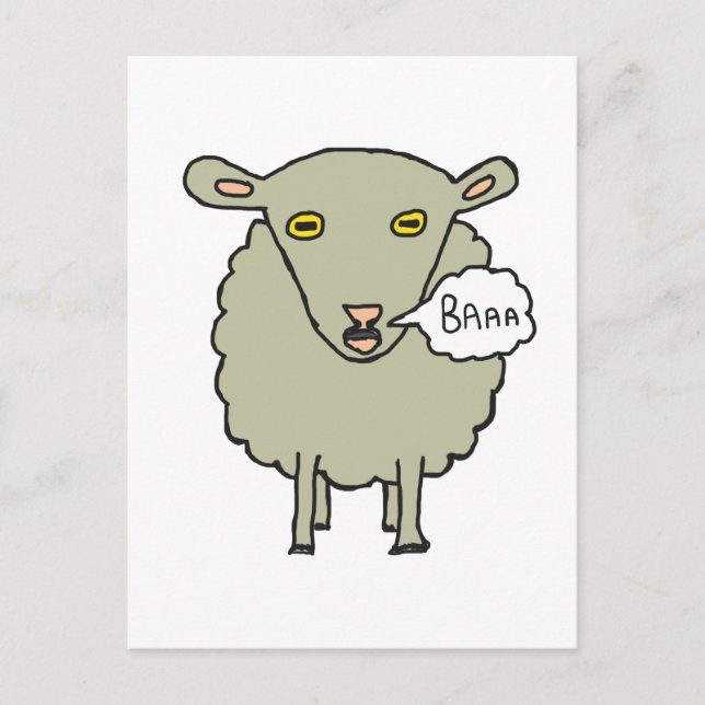 Baa Sheep Vykort (Framsida)