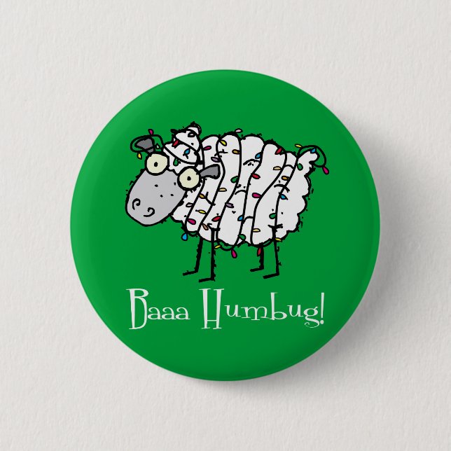 Baaa Bah Humbug Funny jul Knapp (Framsida)