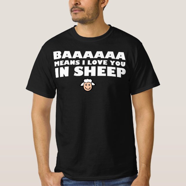 Baaa Elak I Kärlek du in Sheep - Lustigt får T Shirt (Framsida)