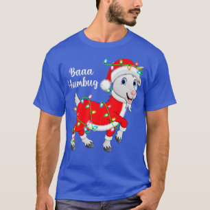 Baaa Humbug Goat Älskare Julafton Ljus Santa Goat T Shirt