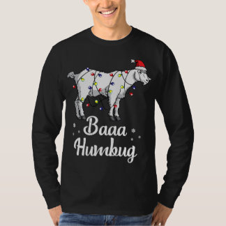 Baaa Humbug Goat Santa Hat och Ljus goat Älskare C T Shirt