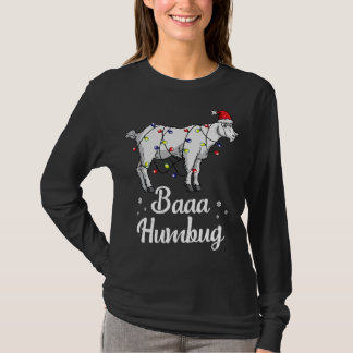 Baaa Humbug Goat Santa Hat och Ljus goat Älskare C T Shirt