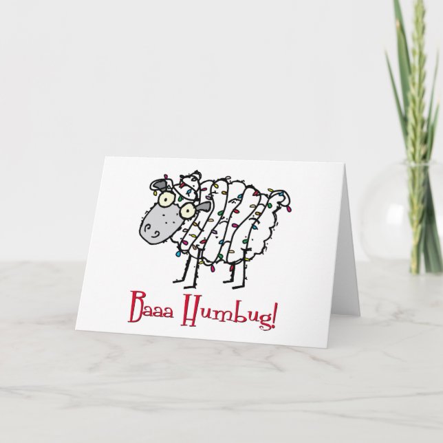 Baaa Humbug jul Helgkort (Framsida)