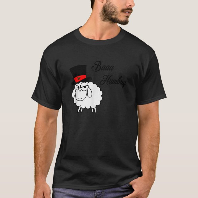 Baaa Humbug Sheep Funny Bah Humbug Helgdag Christm T Shirt (Framsida)
