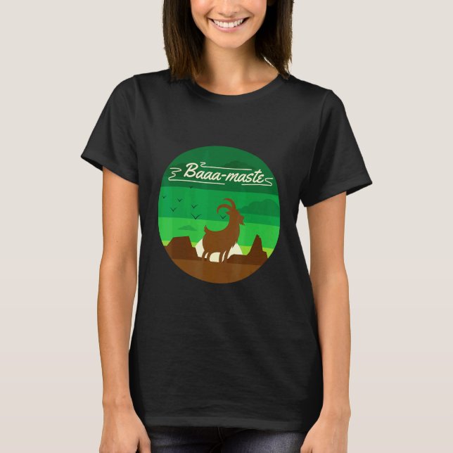 Baaa Maste Get Yoga  Namaste T Shirt (Framsida)