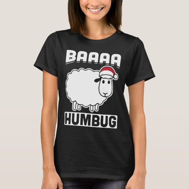 Baaaa Humbug Funny Sheep Anti Julafton Scrooge Gru T Shirt (Framsida)