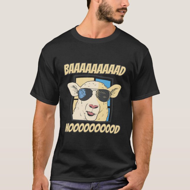 Baaaaad Moood Sheep Shearer T Shirt (Framsida)