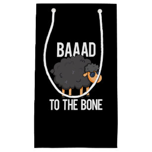 Baaad till Bone Funny Black Sheep Pun Mörk BG