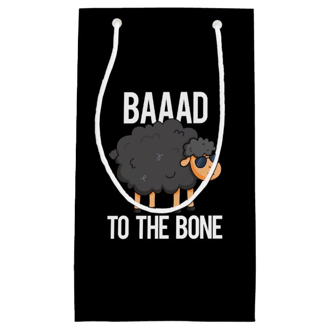 Baaad till Bone Funny Black Sheep Pun Mörk BG (Framsidan)