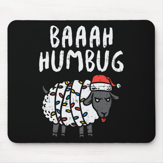 Baaah Humbug Sheep Julafton Ljus Roligt Anti God J Musmatta (Framsidan)